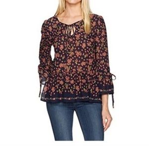 Max Studio Floral Print Bell Sleeve Blouse